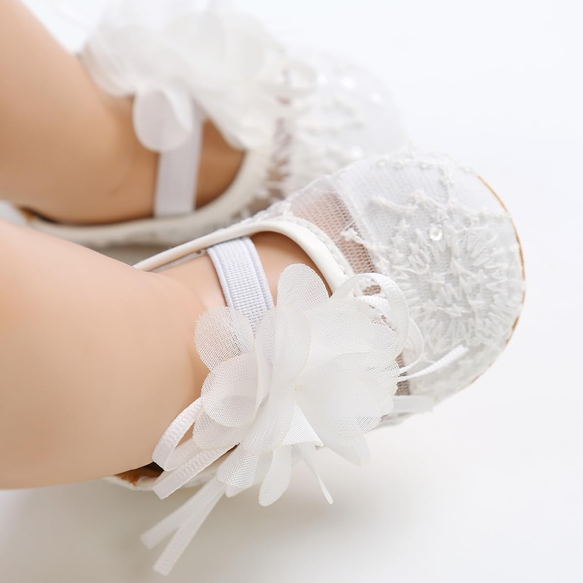 Detalle 2 de RVROVIC baby girl moccasins & princess sparkly soft-sole prewalker shoes (mary jane style)