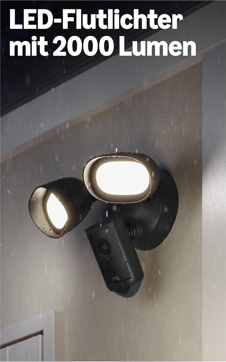 Detalle de Ring Flutlichtkamera Pro (Floodlight Cam Pro, neueste Generation) – Außenkamera mit Retina 4K, 10x-optimiertem Zoom, 2 Kameras