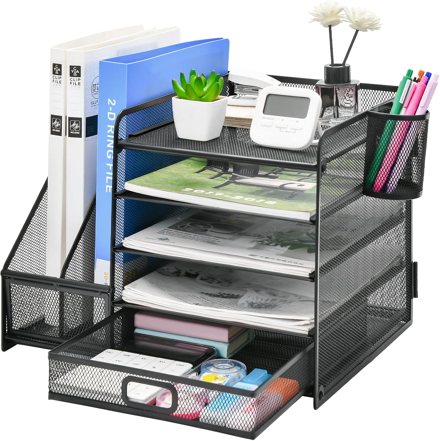 Thumbnail 2 de Marbrasse 5-tier desk organiser with drawer
