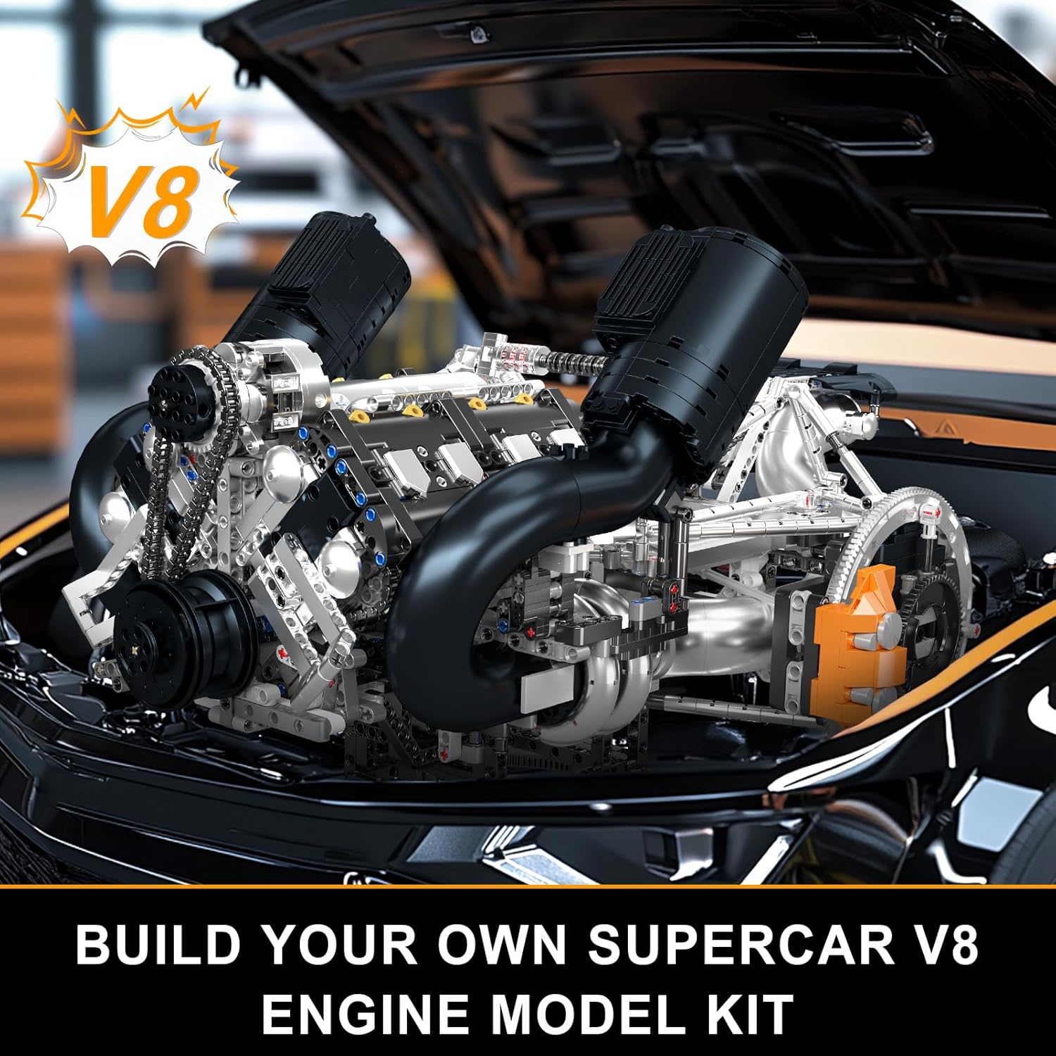 Thumbnail 1 de Mould King 10248 V8 moteur statique 3192 pcs