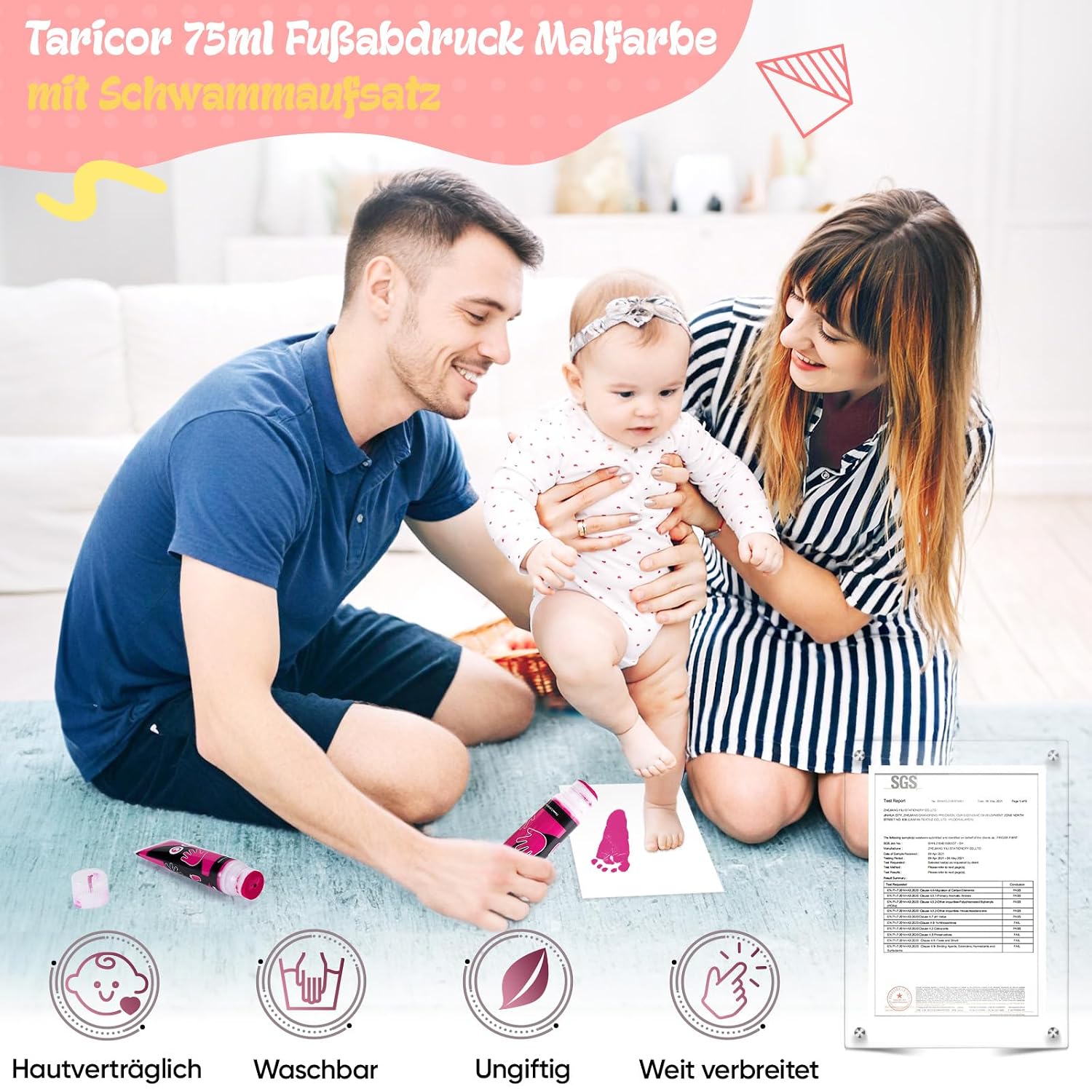 Thumbnail 1 de Taricor Baby Fußabdruck Farbe Rosa 75ml