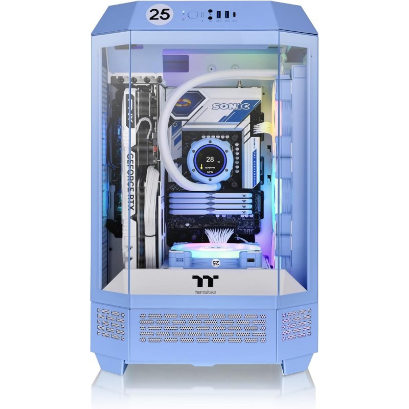 Thumbnail 1 de Thermaltake The Tower 300 Hydrangea Blue micro-ATX (MATX) con USB-C y cristal templado