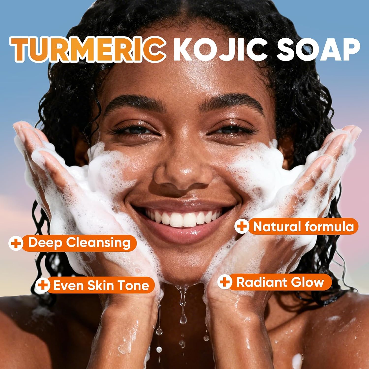 Thumbnail 1 de OAKDOLCHE Turmeric Kojic Acid Soap Bars, 5-Pack, 80g Each with 2 Mesh Nets