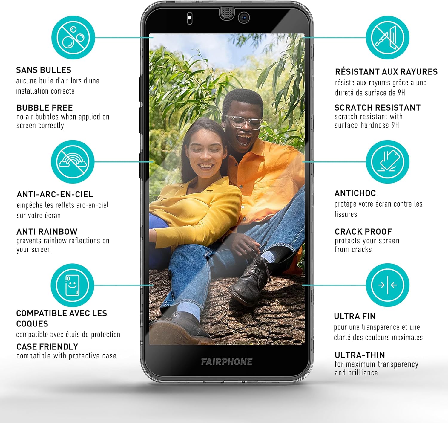 Detalle de Smartect Verre Trempé pour Fairphone 3 / 3+ (lot de 3) — 9H, anti-rayures, sans bulles