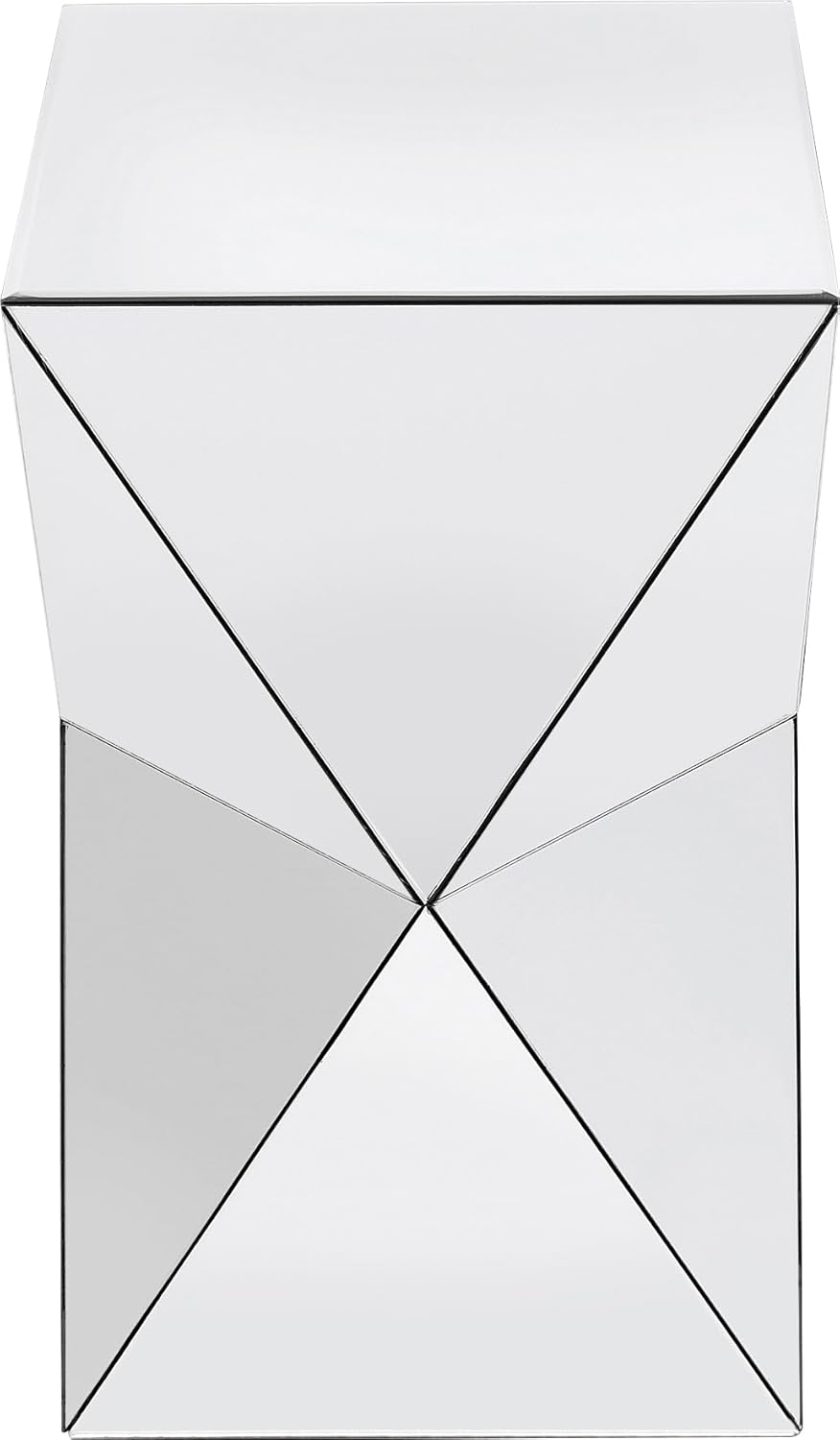 Detalle de Tavolino Luxury Triangle Kare Design – Argento, Specchio, 53,5×32×32 cm