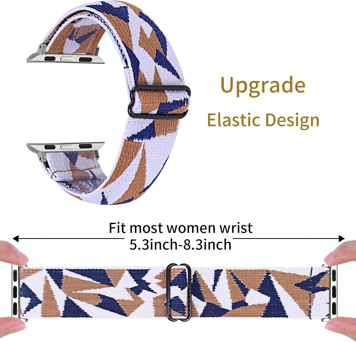 Thumbnail 2 de TRISTRAPS Adjustable Elastic Nylon Replacement Strap for Apple Watch Ultra and Series (42–49mm)