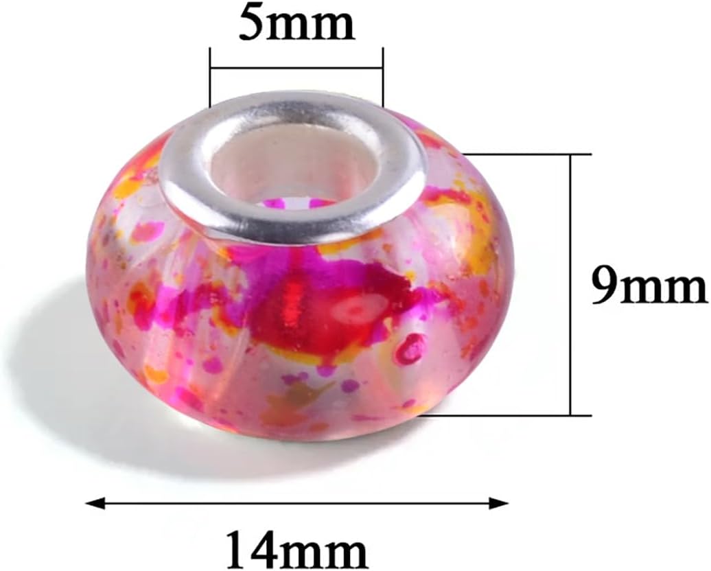Detalle 2 de KJML DIY Beads for Beadable Pens, 14mm Multicolor Resin, 120 Count