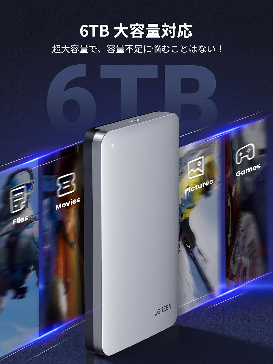 Thumbnail 2 de UGREEN 2.5インチ HDD/SSDケース USB-C 3.1 Gen 2・アルミ製・UASP対応