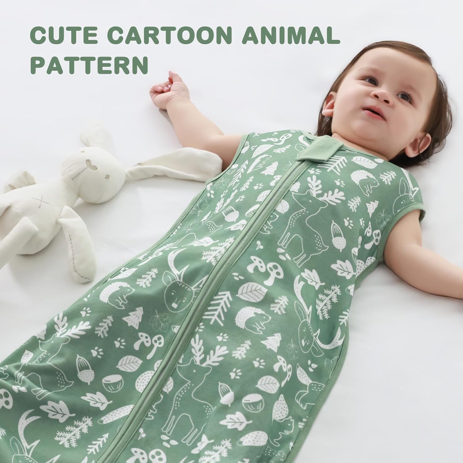 Thumbnail 4 de MIKAFEN 2pc Baby Sleeping Bag 0.5 Tog (Spring & Summer) – 0.5Tog Cotton Sleeveless Sleep Sack