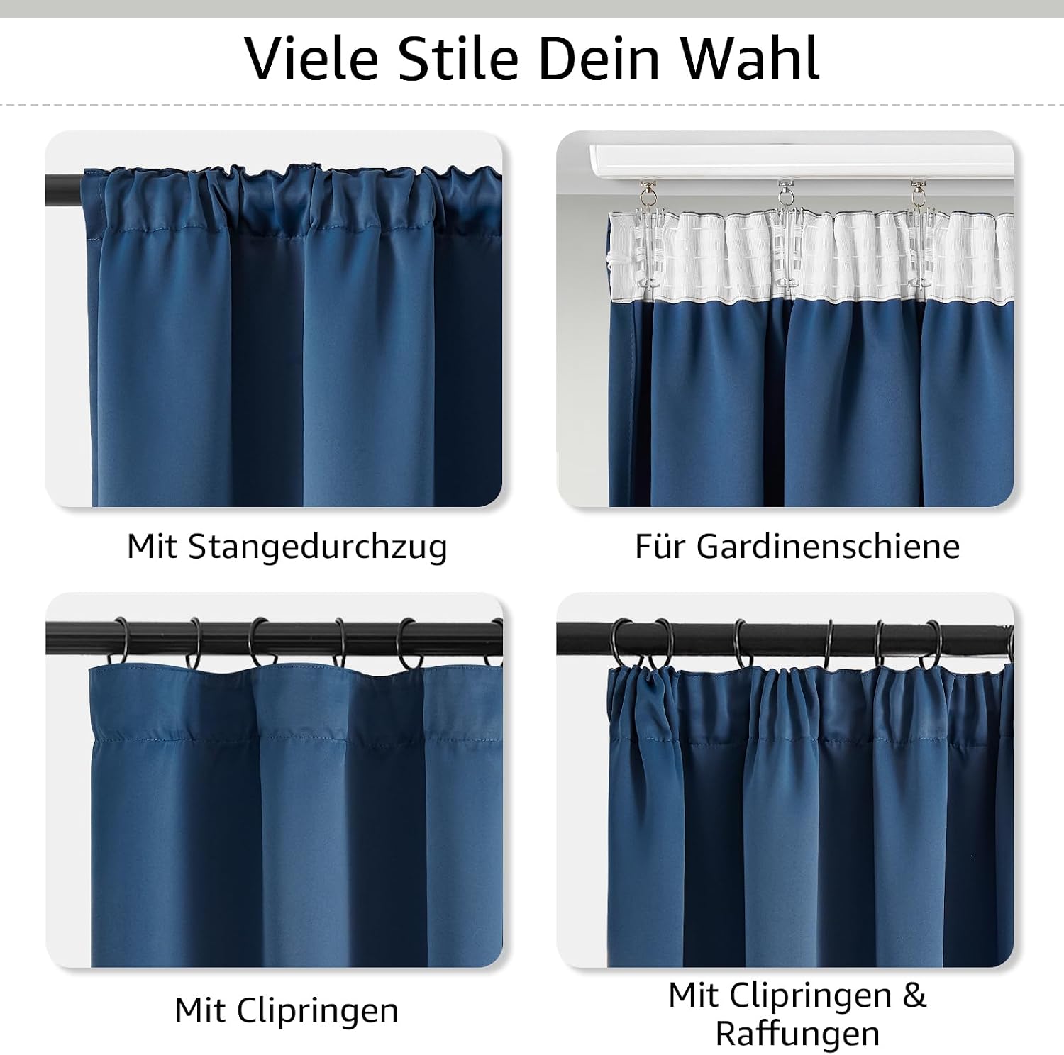 Detalle 2 de Gardinen mit Kräuselband 245x140 cm 2er Set