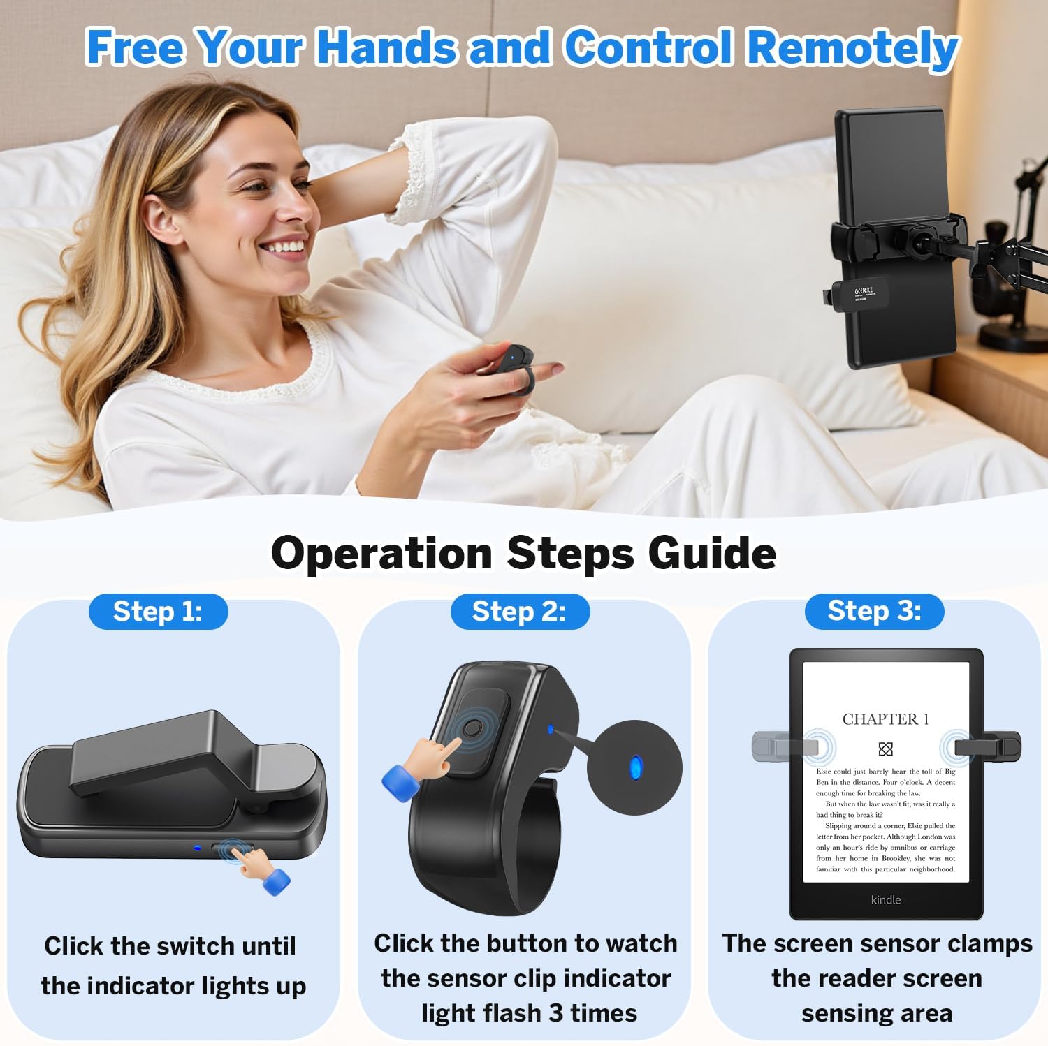 Thumbnail 2 de Page Turner Ring for Kindle and More: Hands-Free Remote Page Turning