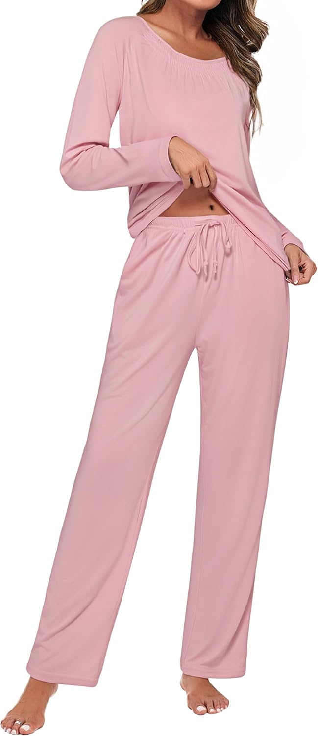 Thumbnail 1 de Uniexcosm Ensemble de Pyjama Femme Hiver – Pijama 2 pièces manches longues, Col ras du cou