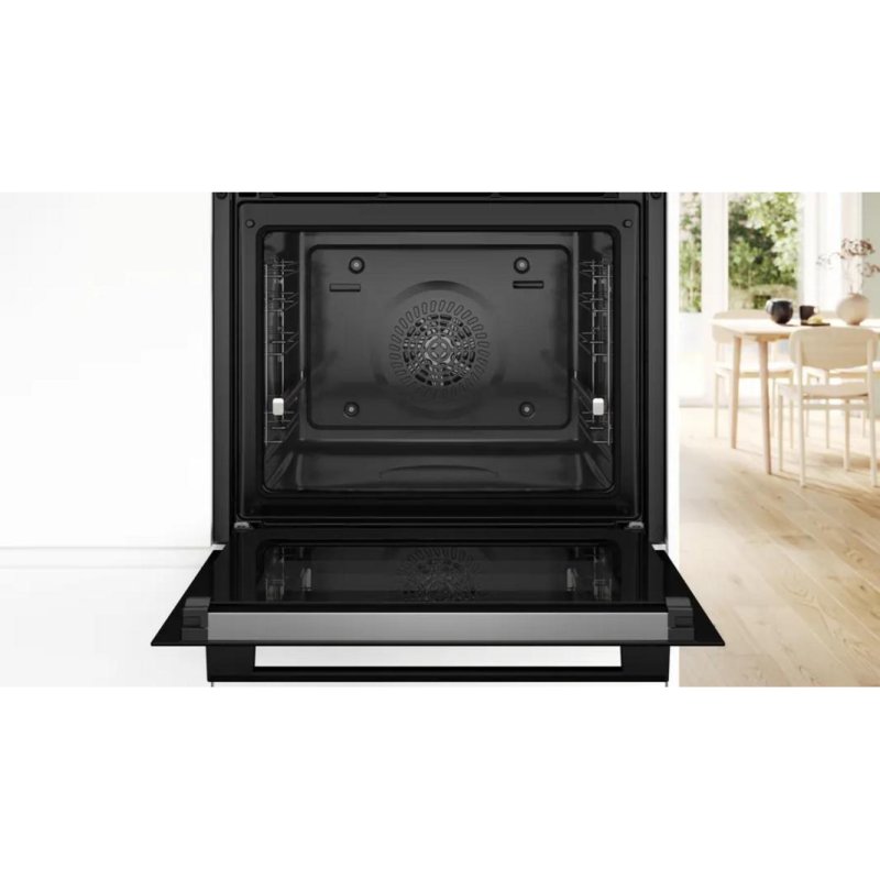 Detalle 2 de Horno eléctrico Bosch Serie 4 HBA572EB3 (71 L) en negro: AirFry, 3D Hotair y autolimpieza pirolítica