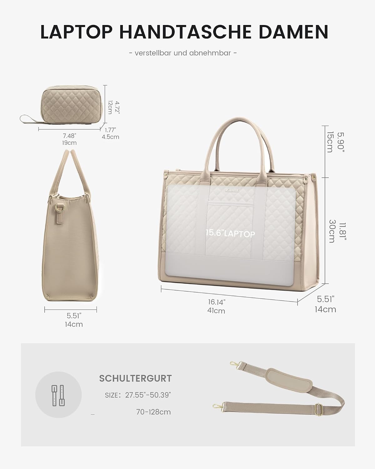 Detalle 2 de LOVEVOOK Laptoptasche 15,6 Zoll Business