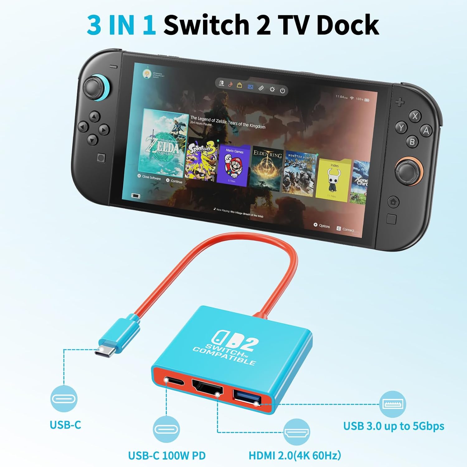 Detalle 2 de Switch 2 Dock Ersatzdock 4K/60Hz