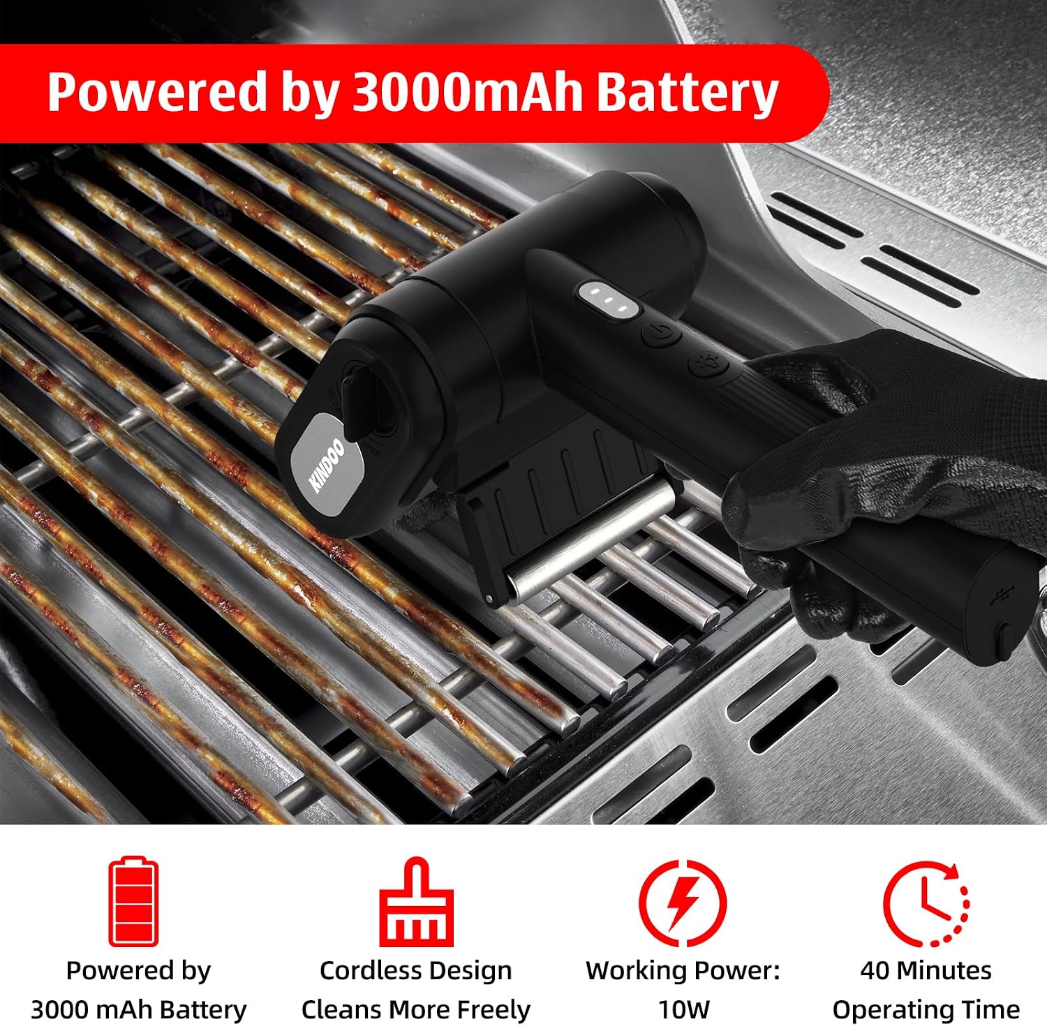 Thumbnail 3 de Electric Grill Brush LED 800 RPM