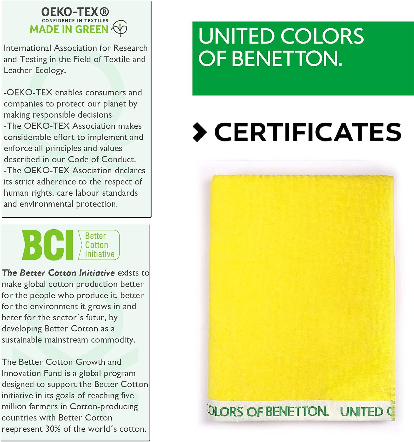 Detalle 2 de UNITED COLORS OF BENETTON, Set Toallas Playa 100% Algodón 🏖