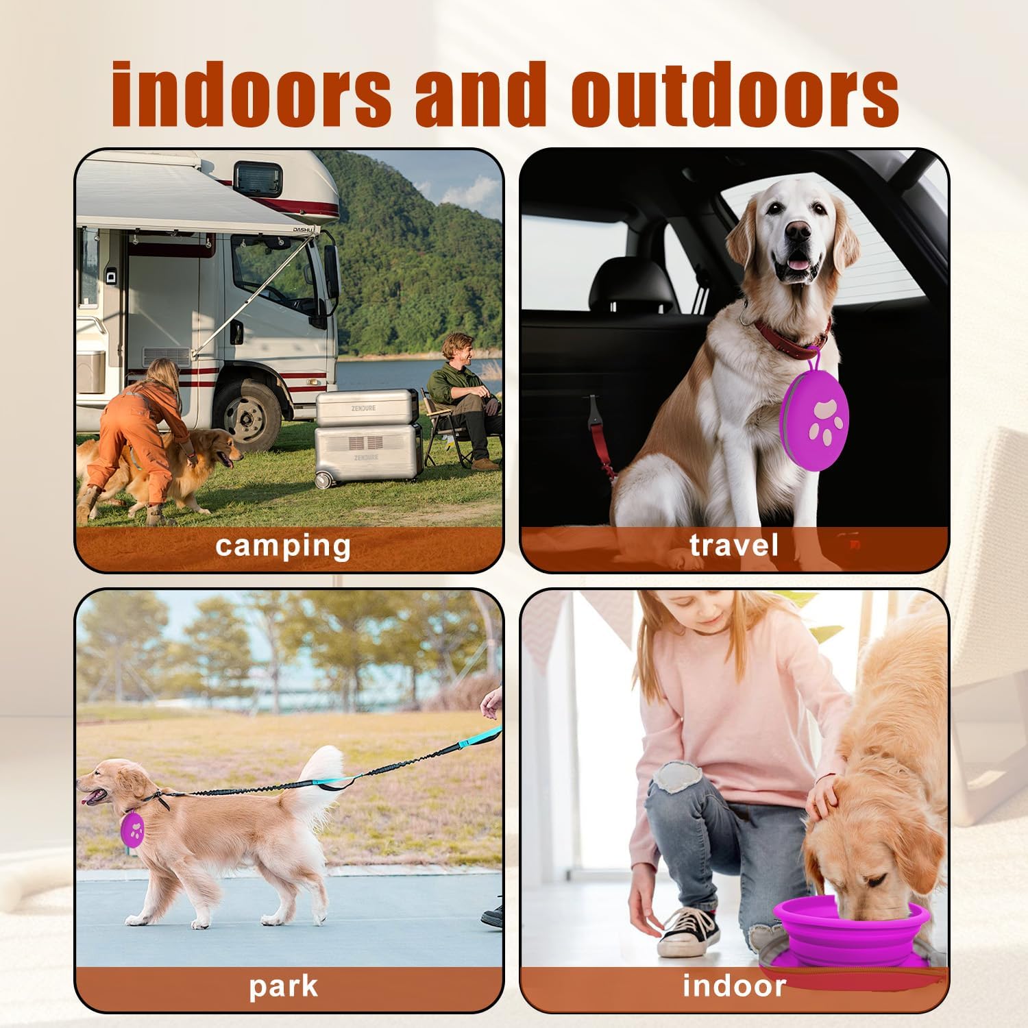 Thumbnail 6 de Gdsun Travel Bowls-Purpie 2-in-1 Collapsible Dog Travel Bowl with Carabiner