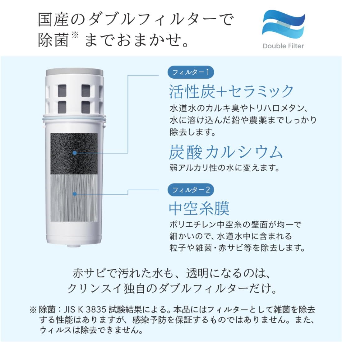 Detalle 2 de 三菱ケミカル・クリンスイ CP518-GR ポット型浄水器 ろ過水容量2.2L・全容量3.6L