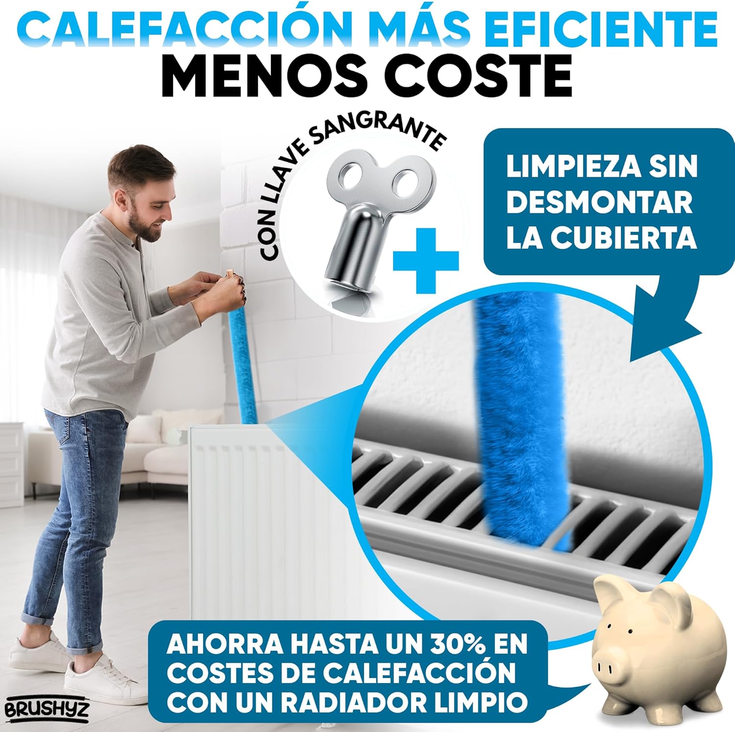 Detalle 2 de BRUSHYZ Cepillo para radiadores 115 cm