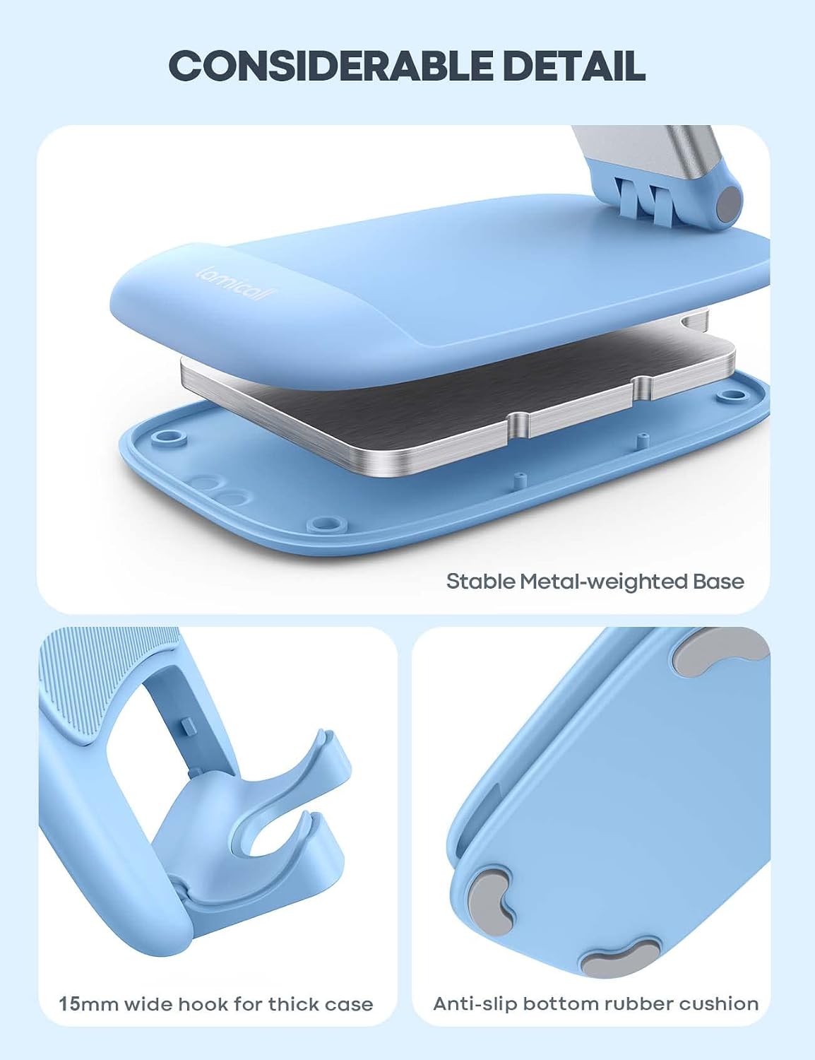 Detalle 2 de Lamicall Cell Phone Stand for 4–8-Inch Devices
