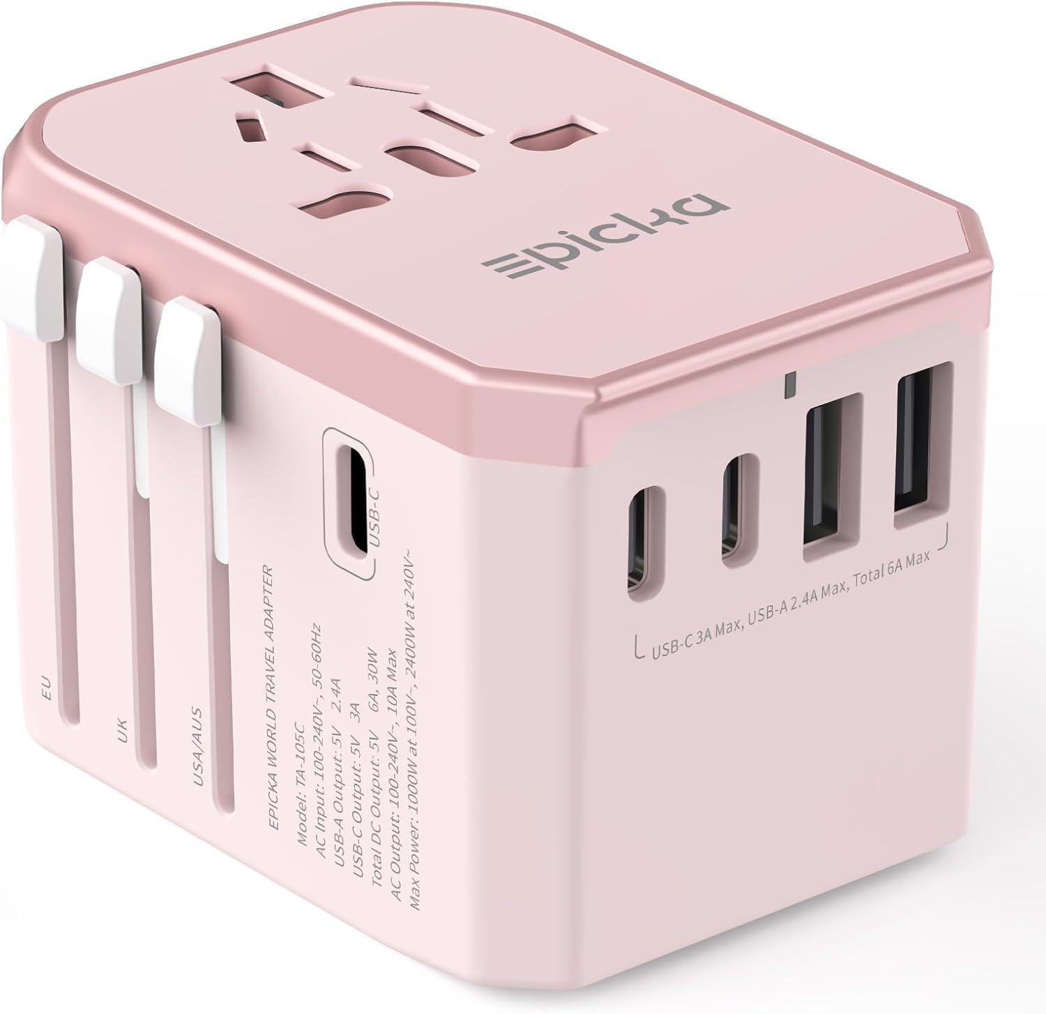 Thumbnail 6 de EPICKA TA-105C Reiseadapter 30W mit 3 USB-C und 2 USB-A 🔌