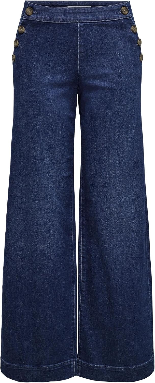 Imagen de ONLY Onlmadison HW Button Wide Donna – Pantaloni leggeri e traspiranti en OfertitasTOP