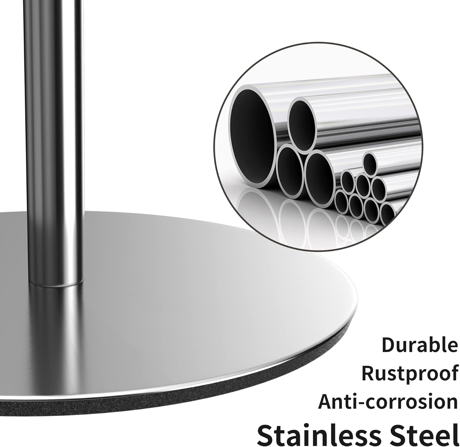 Thumbnail 4 de Stainless Steel Toilet Roll Holder Stand 23.2cm