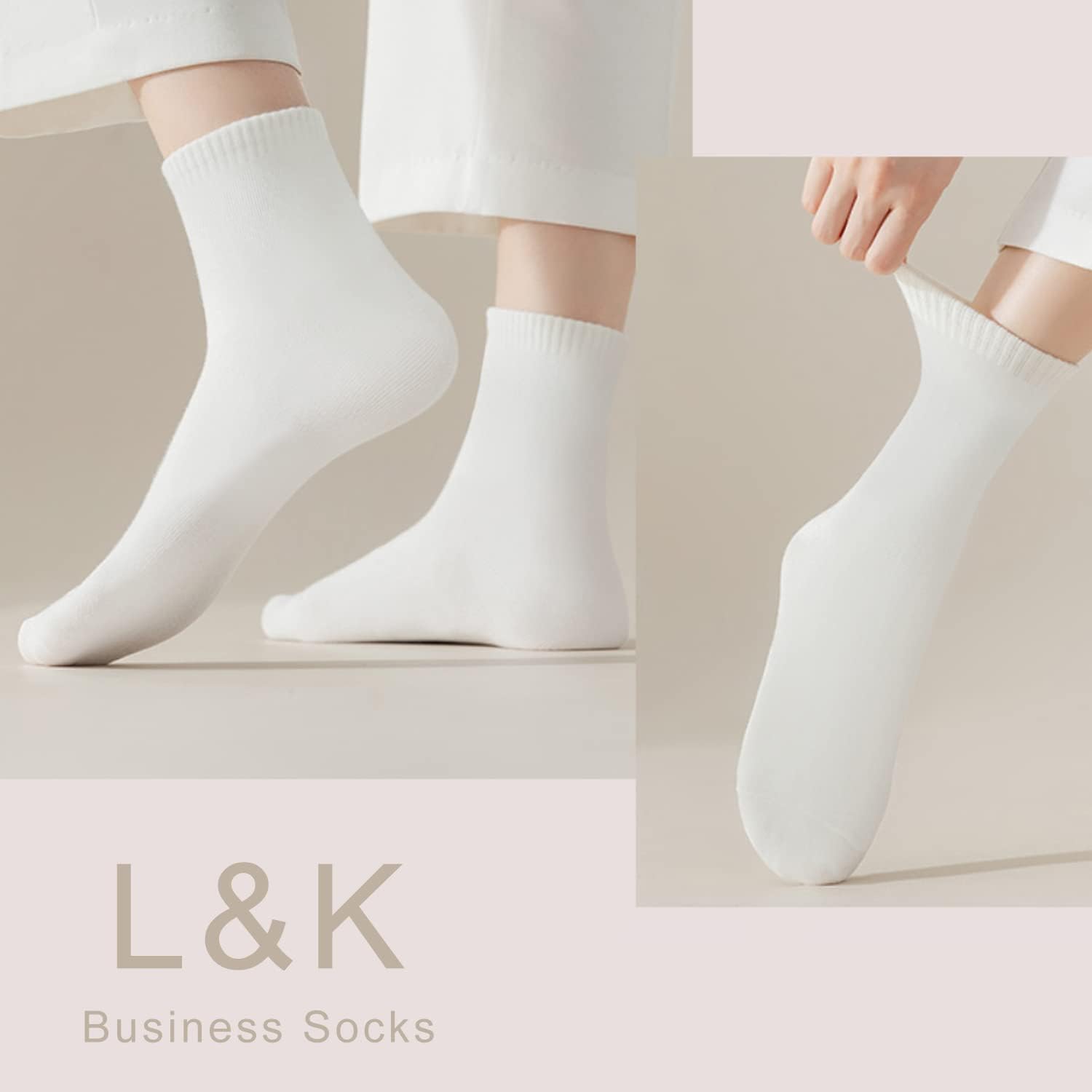 Detalle de L&K-II 12/24 paia di calzini lunghi unisex in cotone business e tempo libero 92216