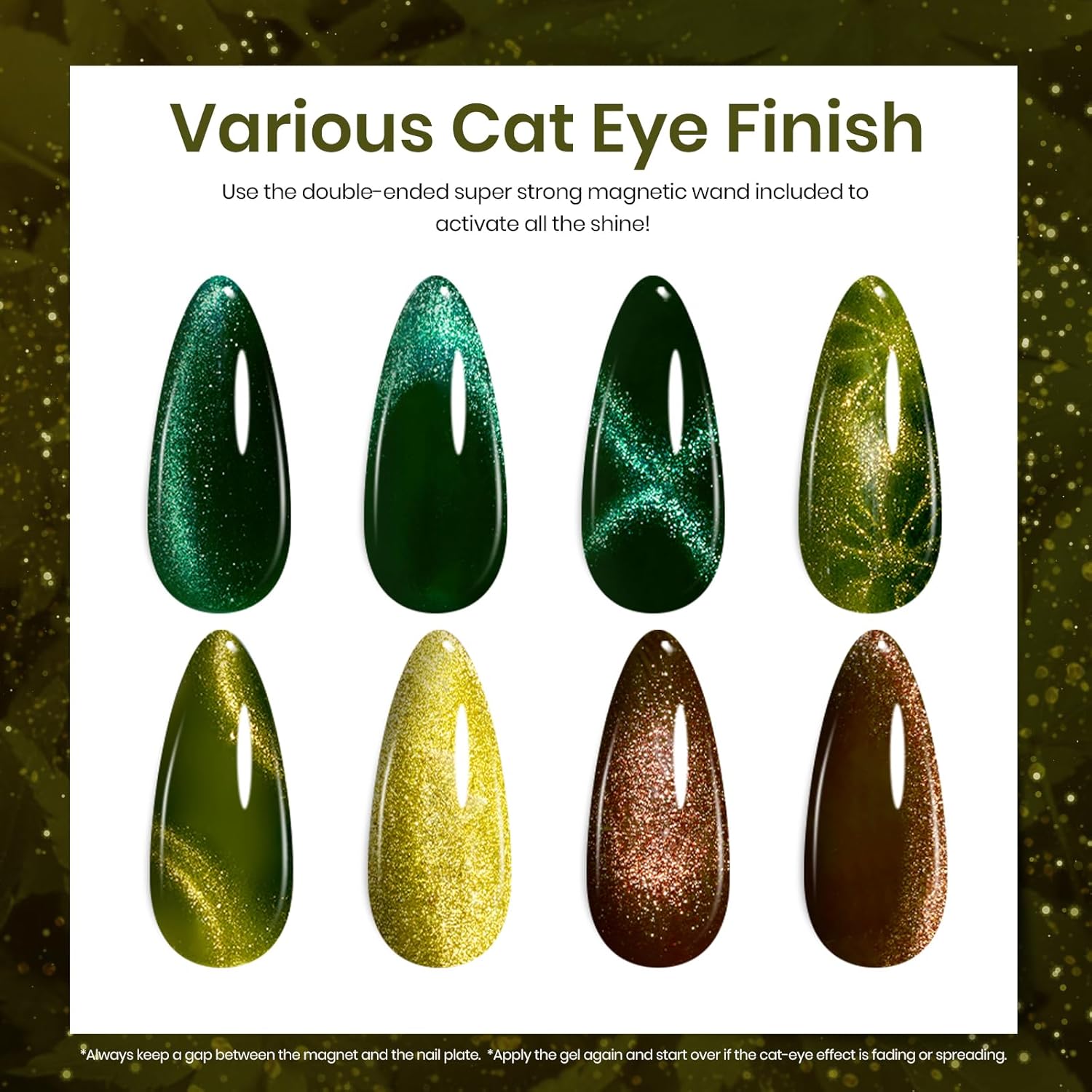 Detalle 2 de Beetles Cat Eye Gel Nail Polish Set (20 Colors) with Base Coat, Matte & Top Coat