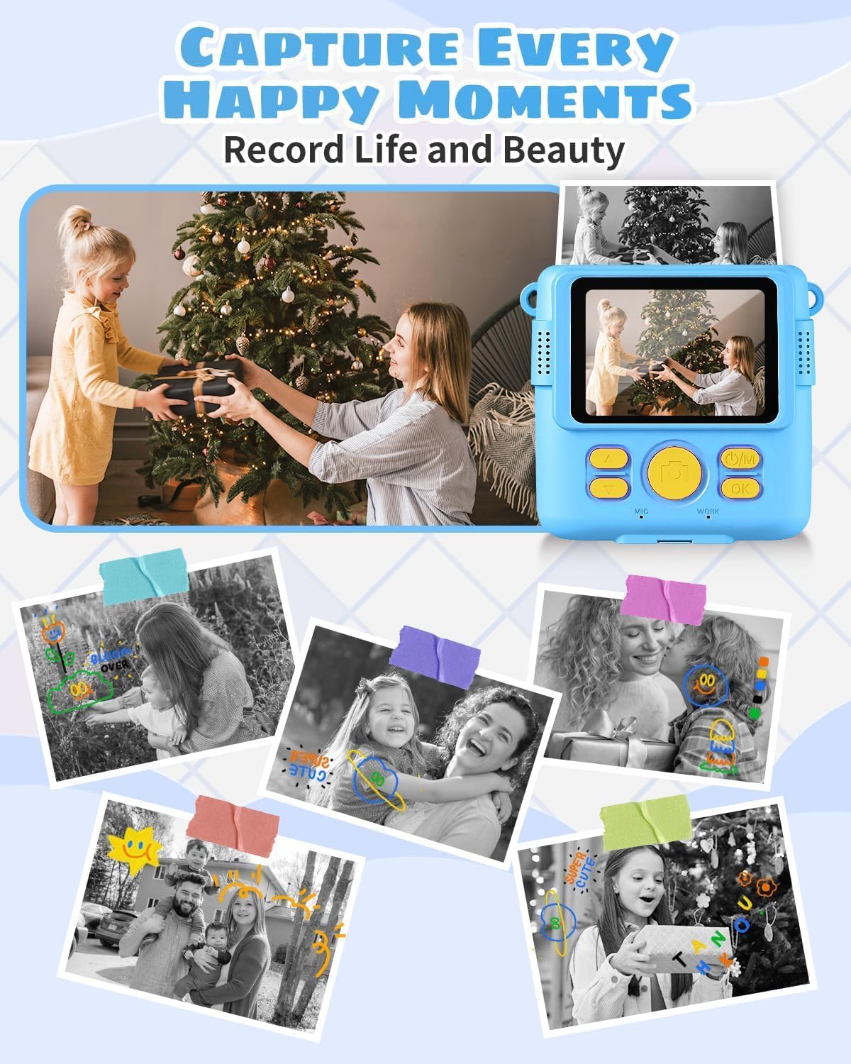 Thumbnail 4 de Instant Print Camera 1080P kids camera with 32GB