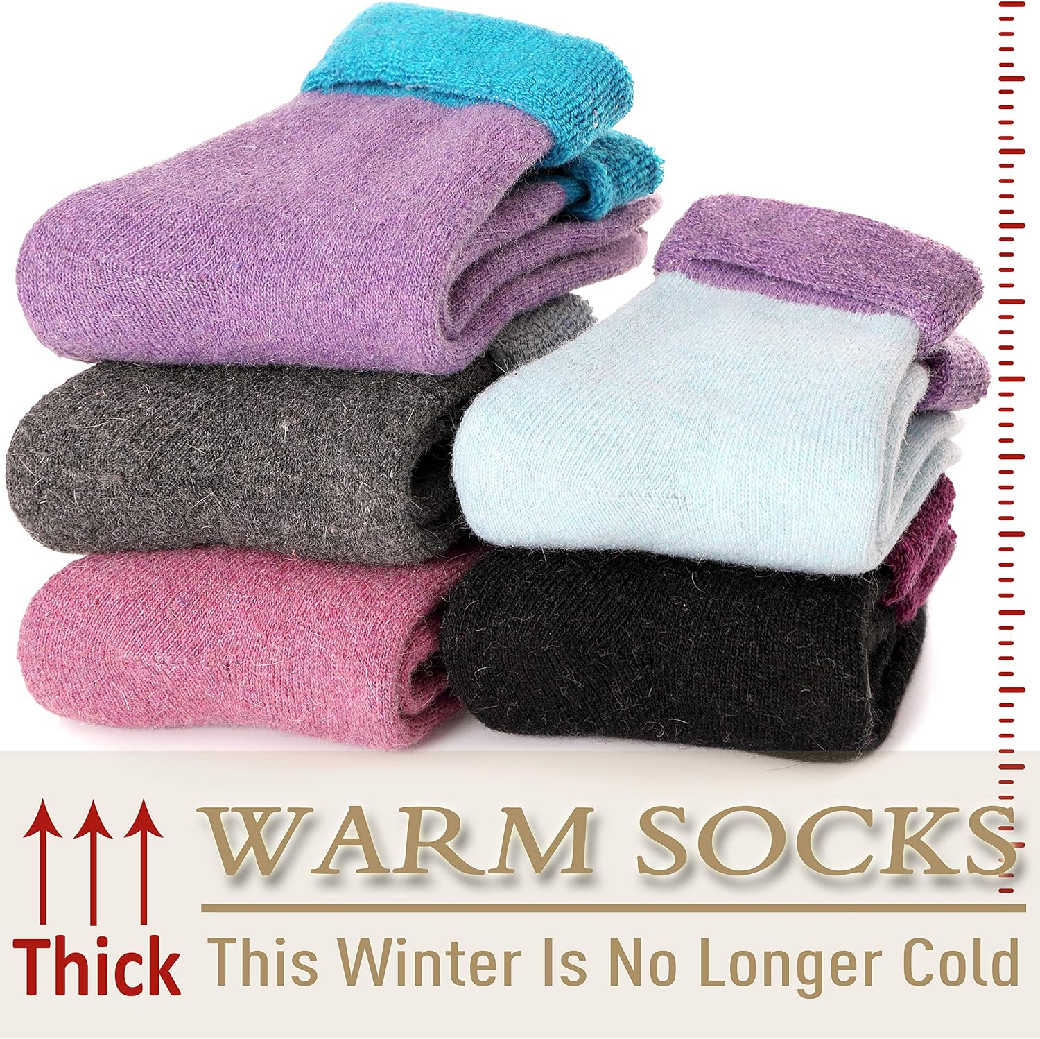 Detalle 2 de EBMORE Merino Wool Thermal Socks 5 Pairs