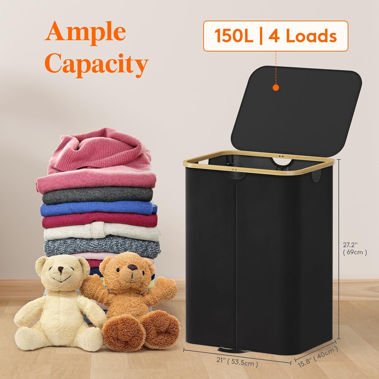 Detalle 2 de Lifewit Laundry Hamper 150L