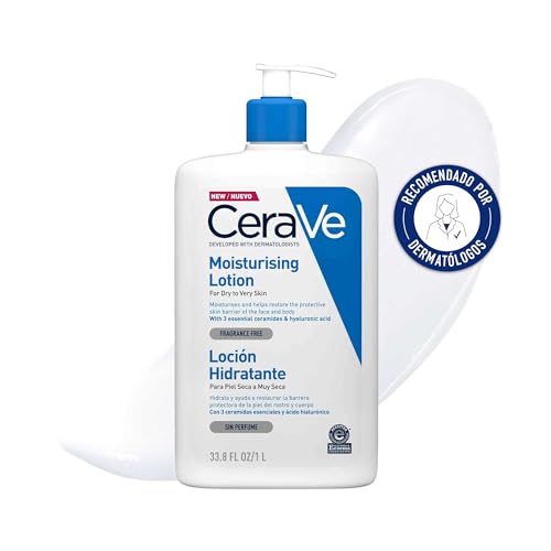 Detalle de CeraVe Loción Hidratante para Piel Seca a Muy Seca (Ceramidas + Ácido Hialurónico) – Rostro y Cuerpo