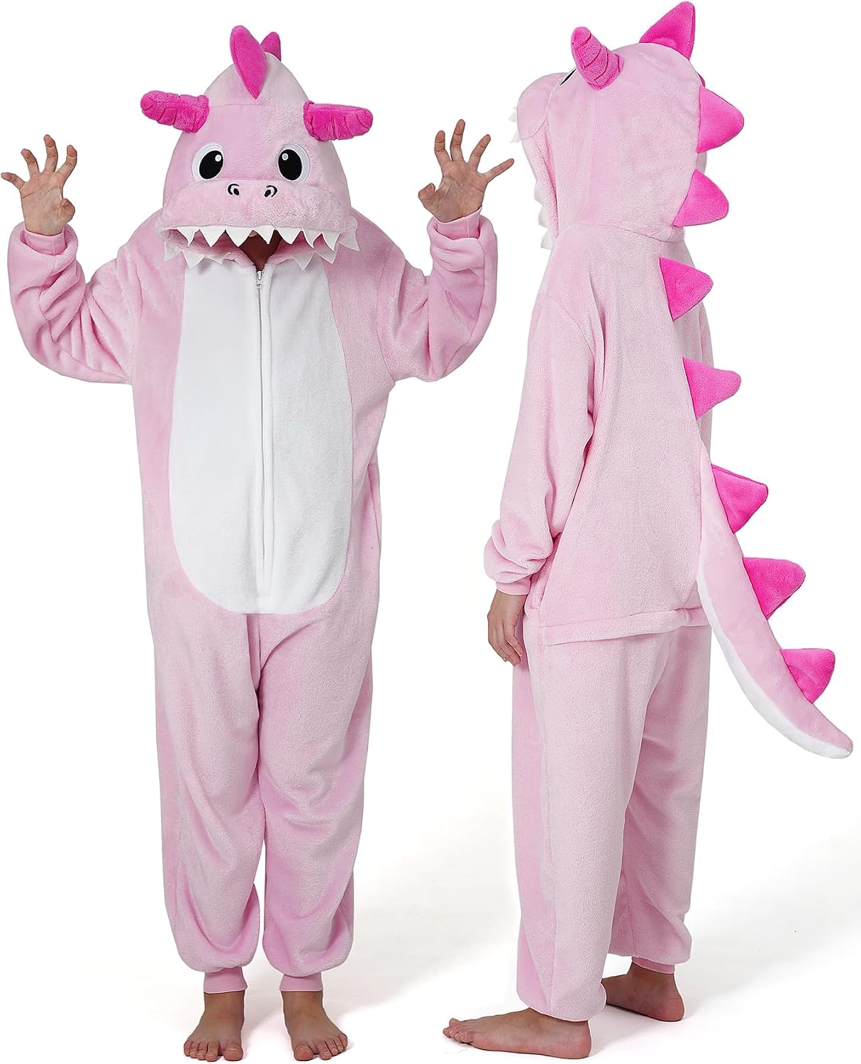 Detalle de Dxilm Kids Dinosaur Onesie Costume, Soft Flannel Pajamas with 3D Hood
