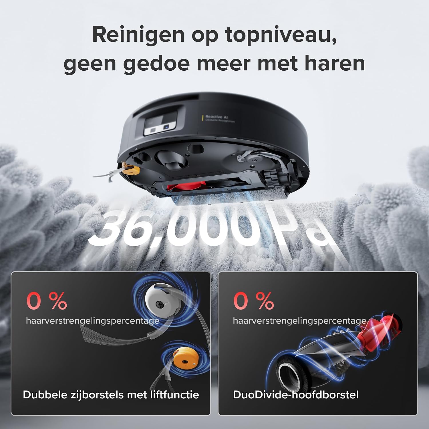 Detalle de roborock Saros 20 Flow Complete robotstofzuiger met dweilfunctie, 36.000 Pa