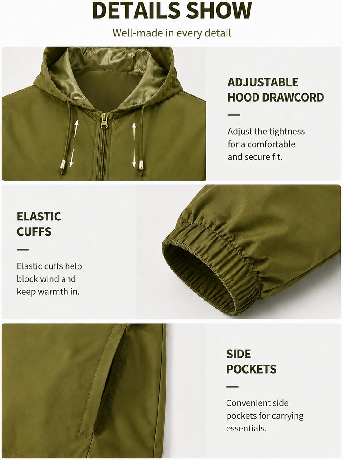 Thumbnail 4 de Uposiut Men's Rain Jacket, 10,000 mm H₂O