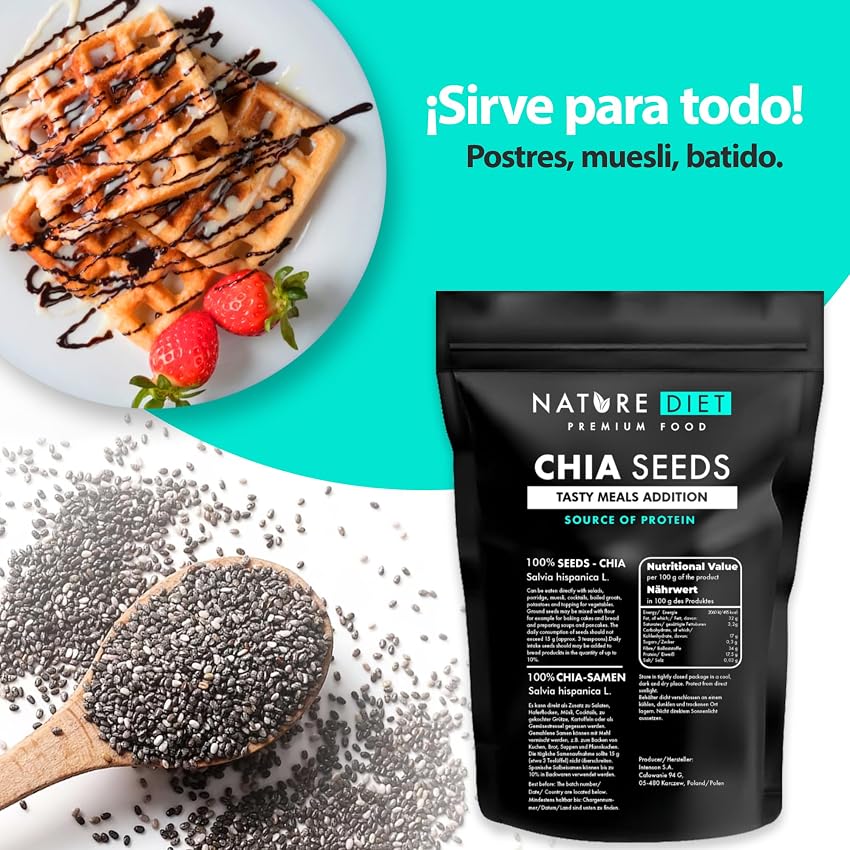 Detalle 2 de Nature Diet Semillas de chía 2x1000 g 🥗