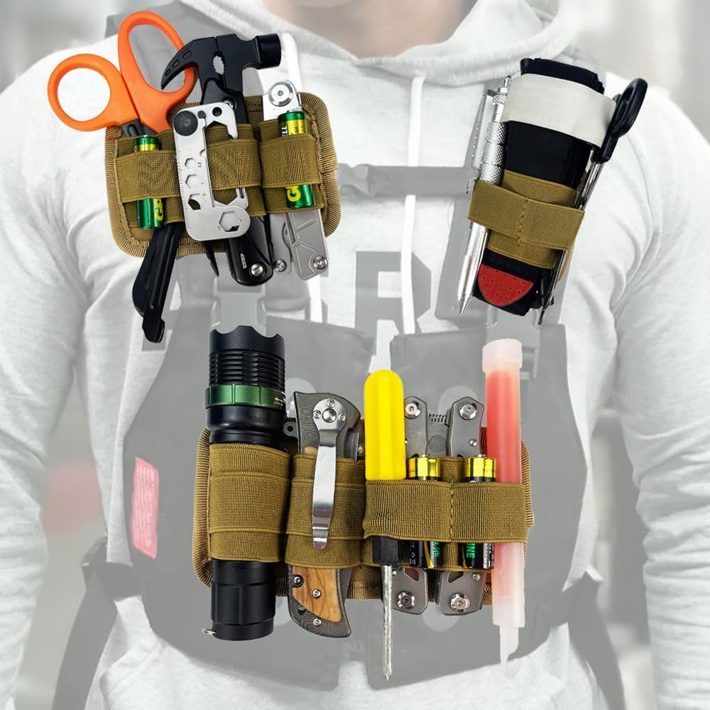 Detalle de Modular Organizer: EDC Bag Insert Elastic Holder Double Panel for Flexible Accessory Storage