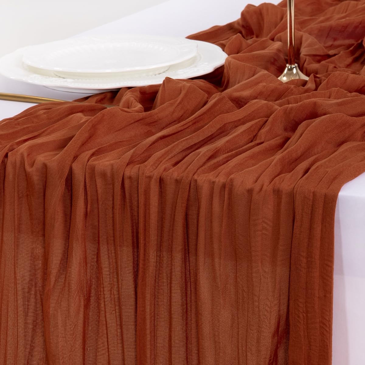 Detalle 2 de Cheesecloth Table Runner 120-Inch