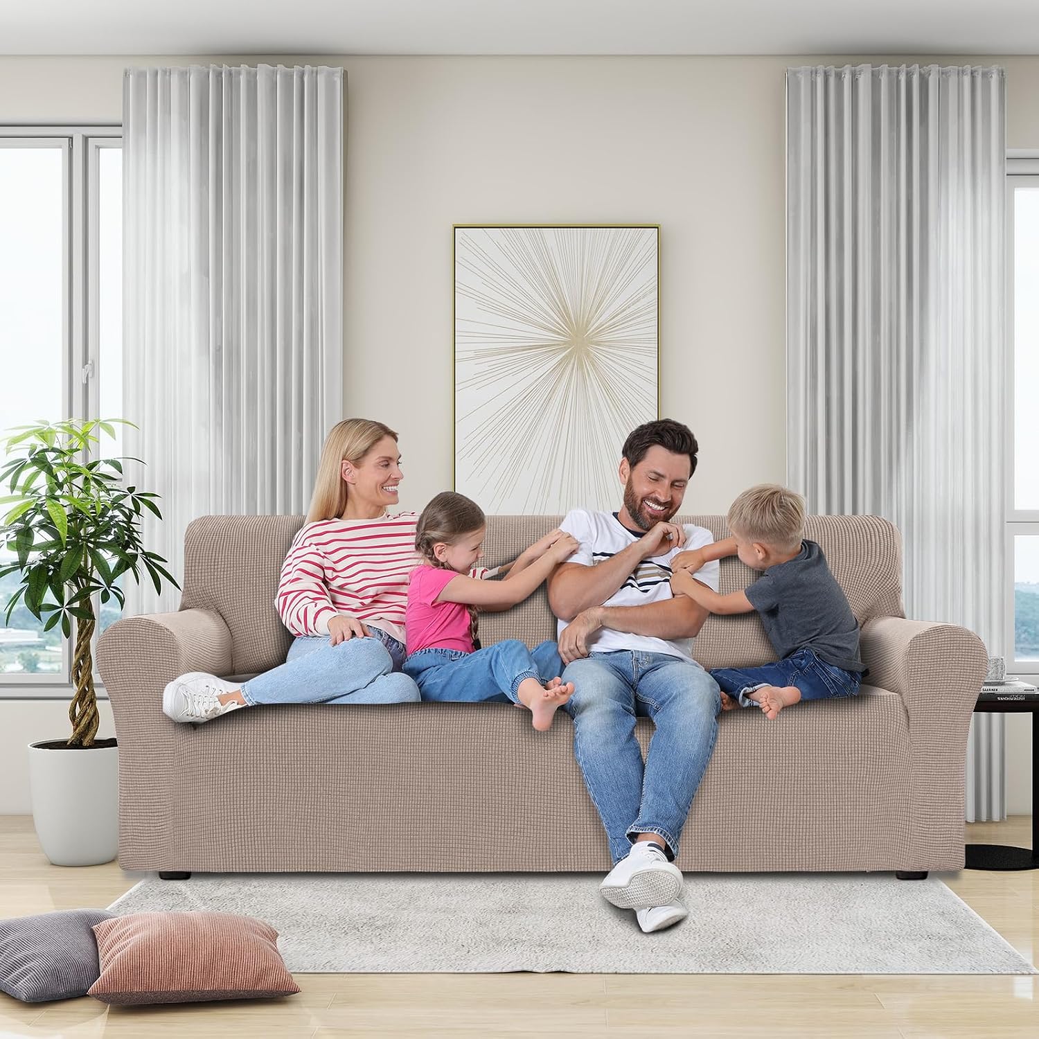 Thumbnail 4 de BellaHills Funda Sofa 3 Plazas Ajustable 🛋️ Protección para Mascotas