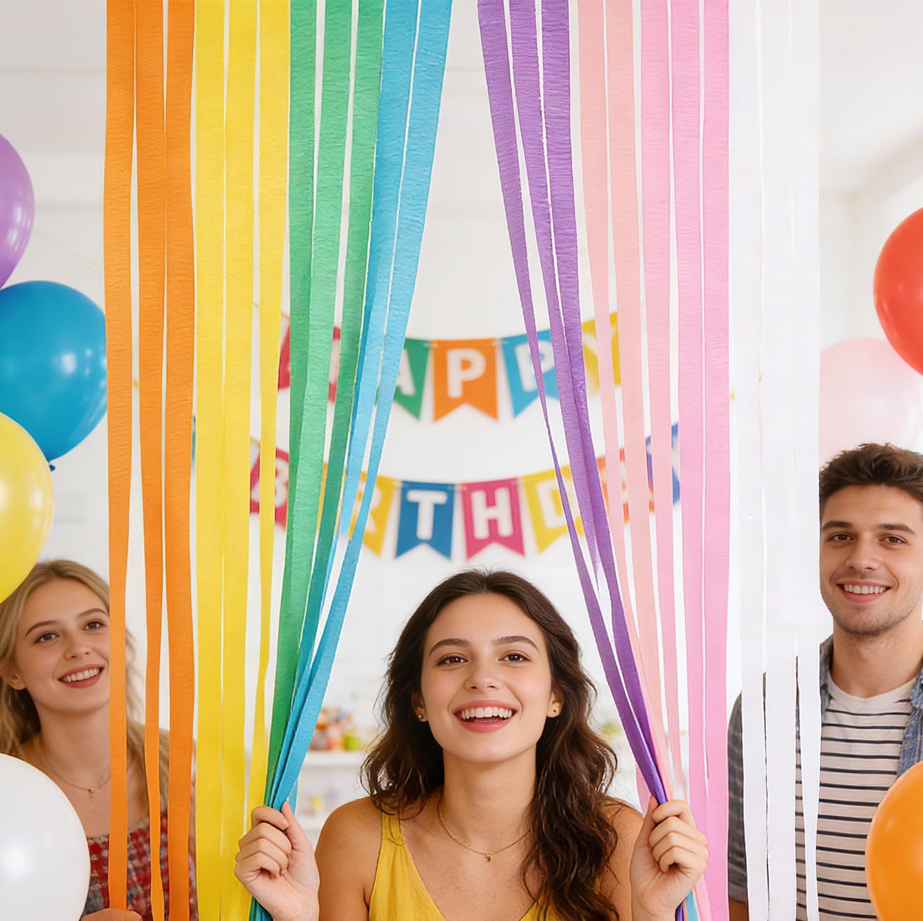 Thumbnail 2 de SUNBEAUTY 8 Rollen Krepppapier bunt (4,5 cm x 25 m) – Deko-Krepp für Party, Hochzeit & Basteln