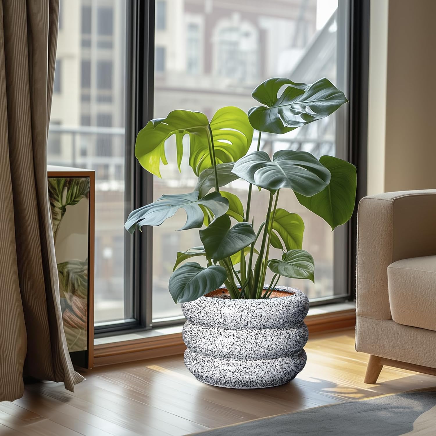 Thumbnail 1 de SQOWL Ceramic Planter 10-inch indoor plant pot