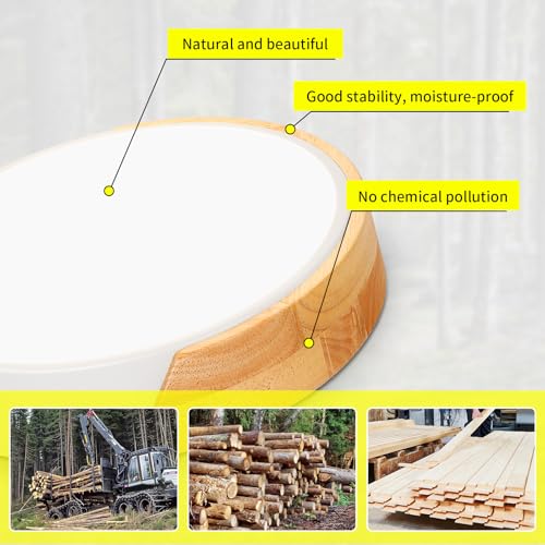 Detalle 2 de Kambo Plafón LED Redondo de Madera 24W 3000K 2400LM 30 cm
