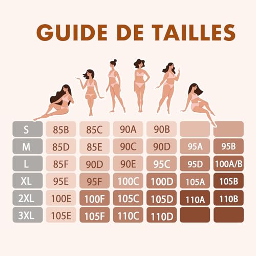 Detalle de Ganado Soutien-Gorge Femme sans Armature Sexy Col en V Brassière avec Coussinets Bralette sans Coutures Noir, L