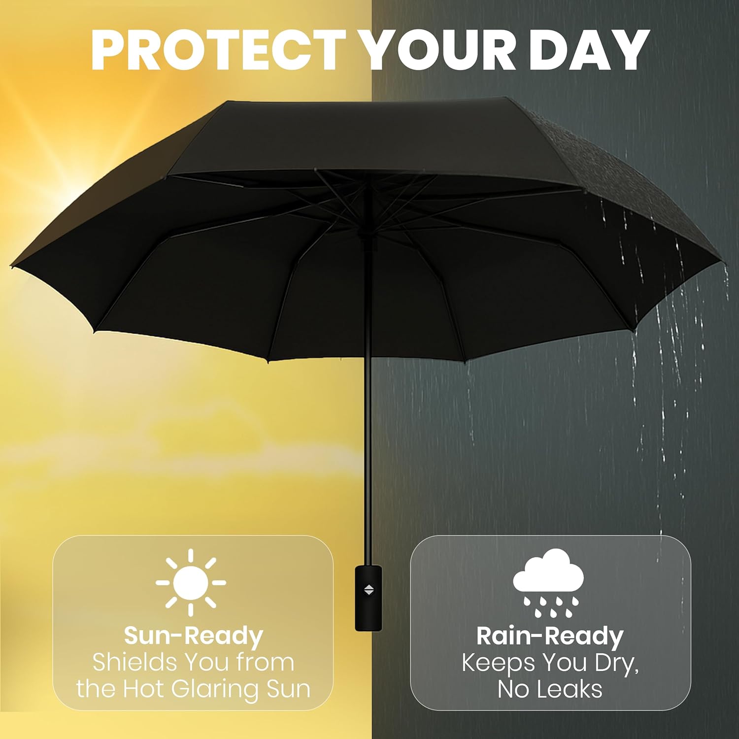 Thumbnail 5 de Rain-Mate Windproof Compact Umbrella (Auto Open & Close) — Portable Folding Travel Umbrella for Rain