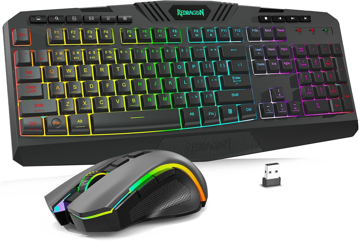Detalle de Redragon S101M-KS wireless keyboard 4800 DPI ⌨