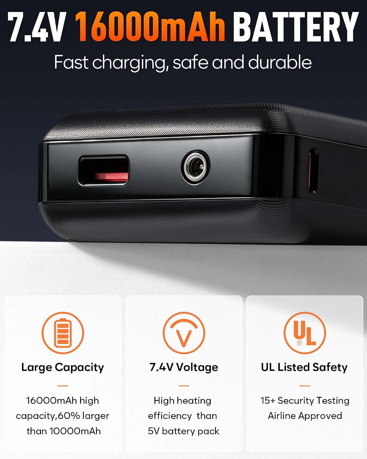 Thumbnail 5 de OCQOCQ Heated Fleece Vest, 16000mAh Battery