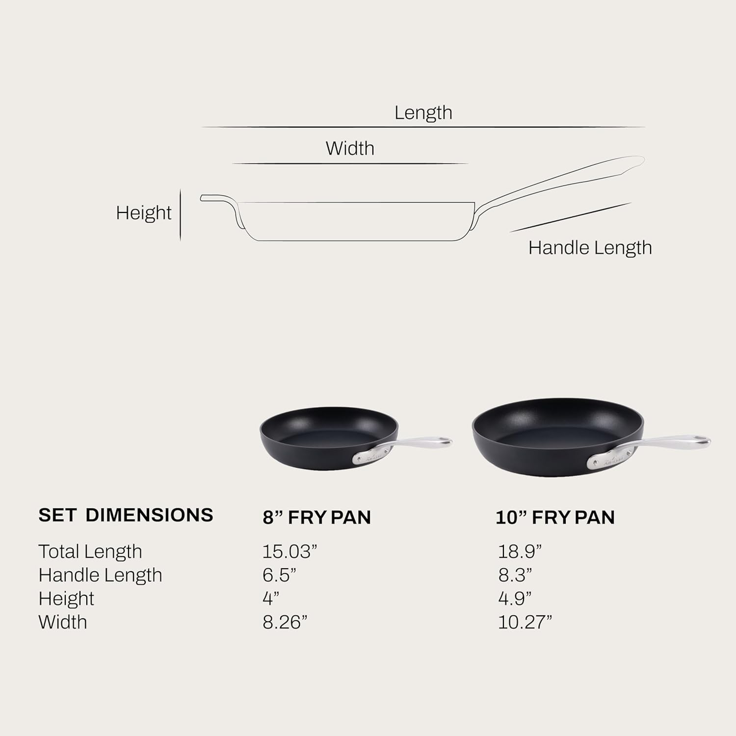 Thumbnail 1 de All-Clad HA1 Fry Pan Set 2-Piece 8 & 10 Inch