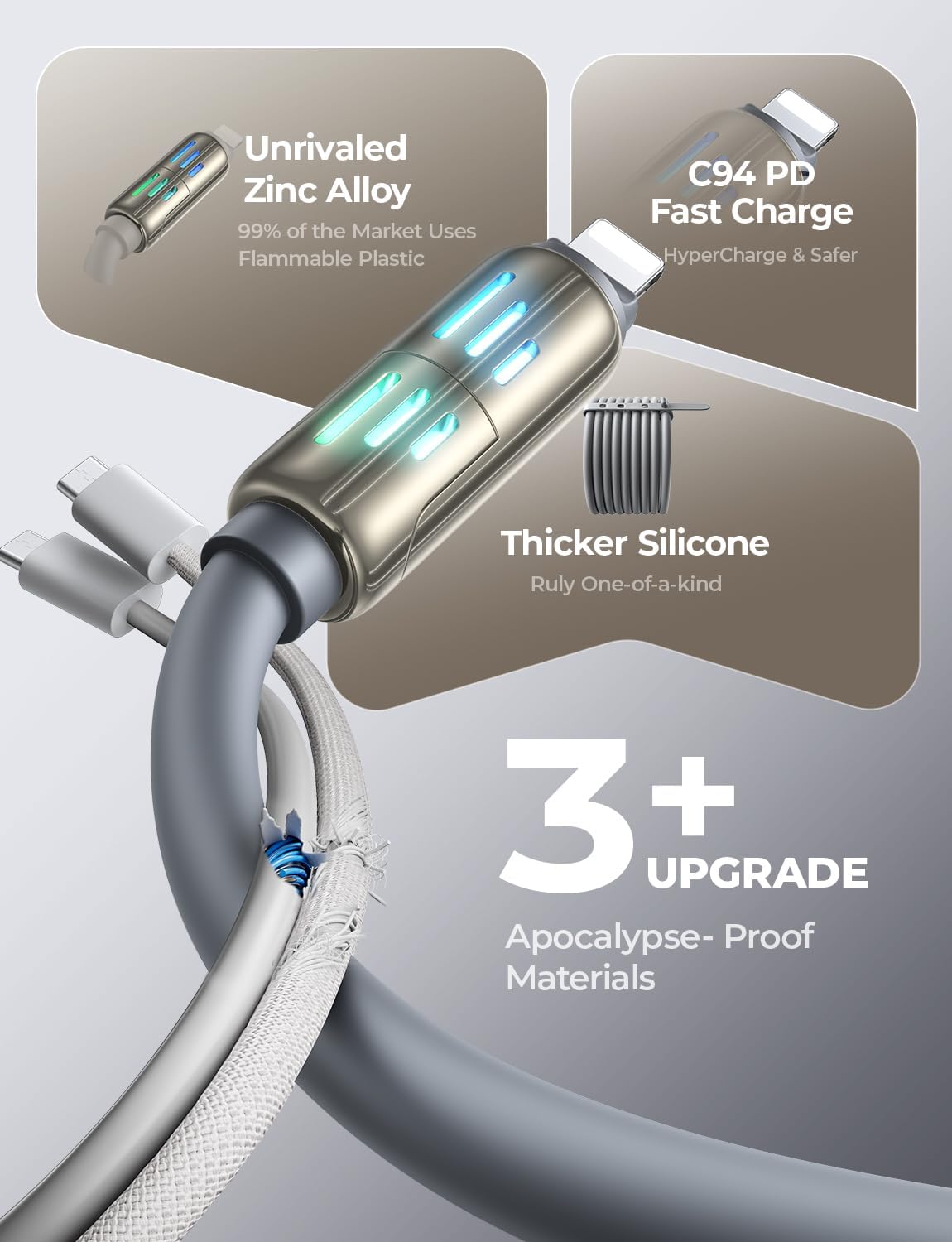 Thumbnail 5 de LISEN 4‑in‑1 240W Fast Charging Cable